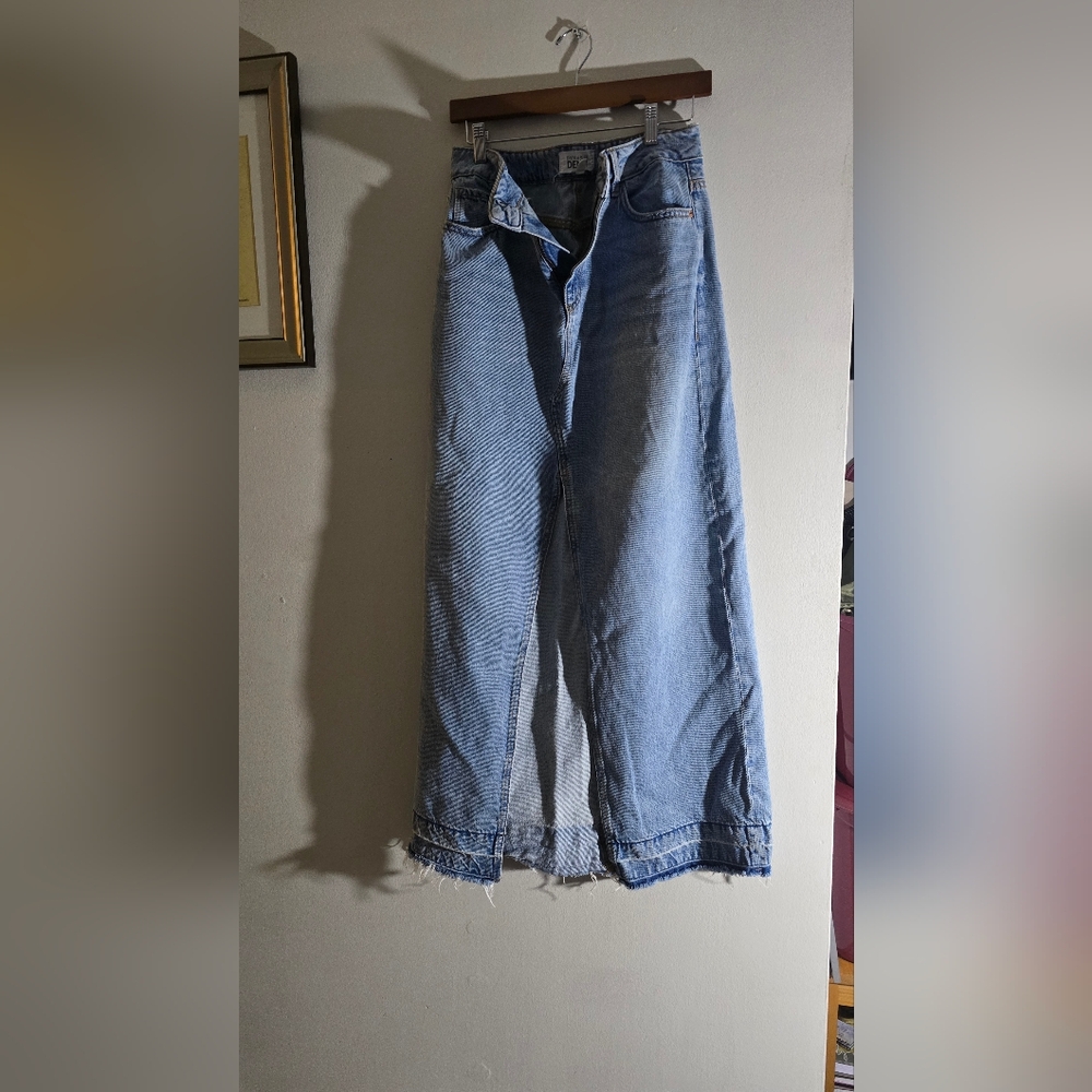 Classic Blue Denim Split SKIRT